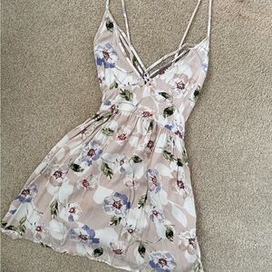 O'Neill Floral Mini Dress with Spaghetti Straps